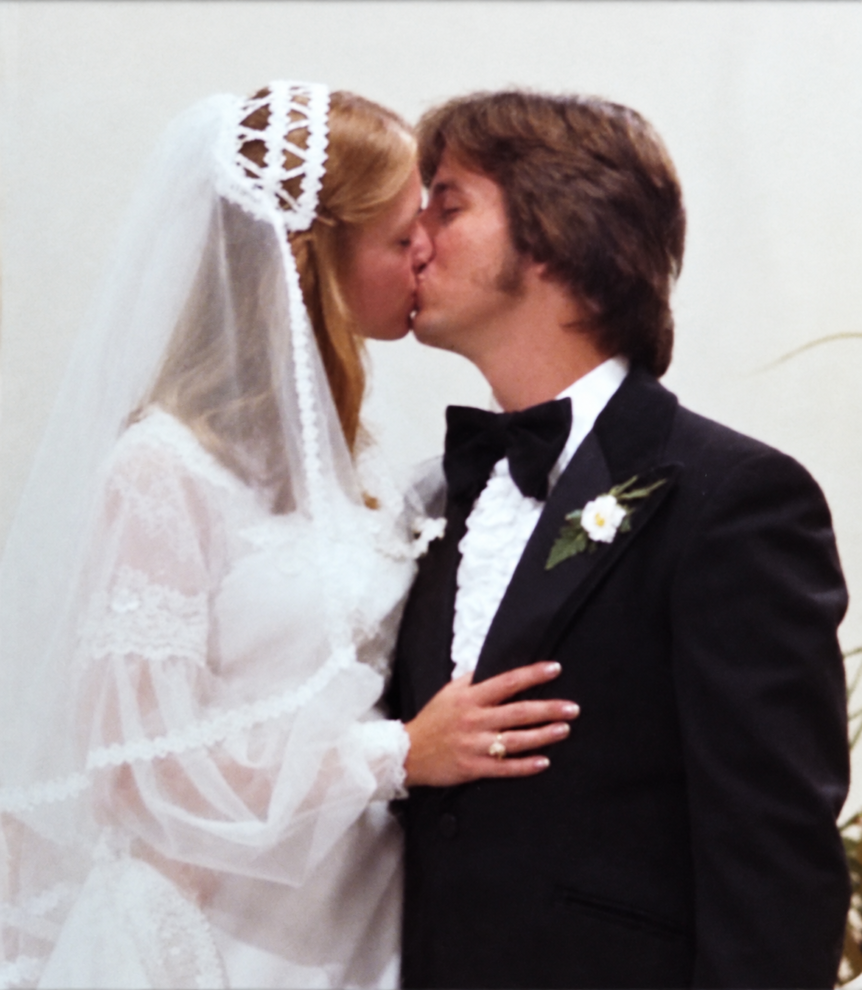 Dan and Cindi Wedding Day Kiss 10-16-76
